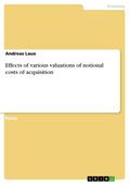 Effects of various valuations of notional costs of acquisition