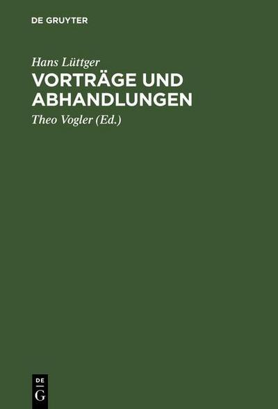 Vorträge und Abhandlungen