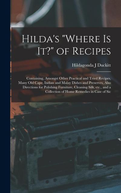 Hilda’s "where is it?" of Recipes