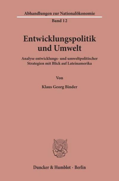 Entwicklungspolitik und Umwelt