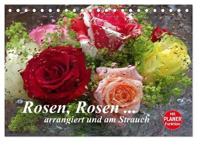 Rosen, Rosen... arrangiert und am Strauch (Tischkalender 2027 DIN A5 quer), CALVENDO Monatskalender