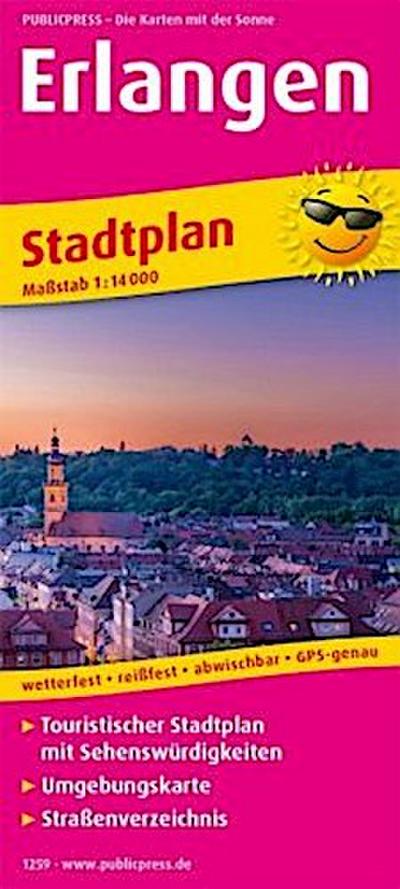 Erlangen. Stadtplan 1:14 000