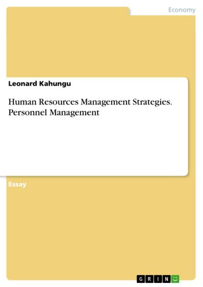 Human Resources Management Strategies. Personnel Management
