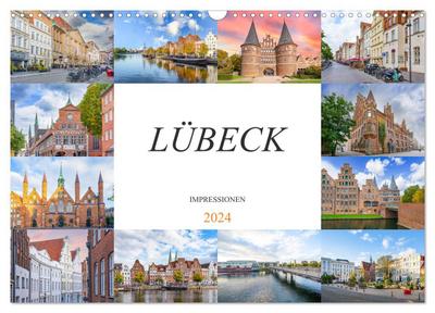Lübeck Impressionen (Wandkalender 2024 DIN A3 quer), CALVENDO Monatskalender