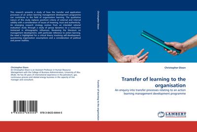 Transfer of learning to the organisation - Christopher Dixon