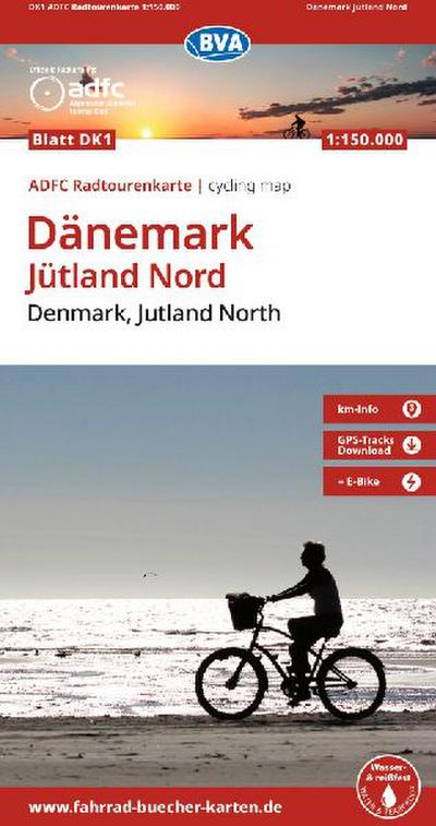BVA ADFC Radtourenkarte Dänemark, Jütland Nord/Denmark, Jutland North 1:150.000