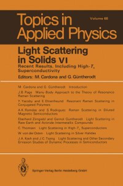 Light Scattering in Solids VI