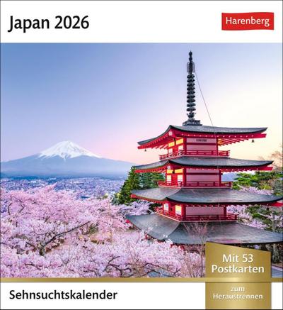 Japan Sehnsuchtskalender 2026 - Wochenkalender mit 53 Postkarten