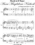March In D Major Anna Magdalena Notebook - Easy Piano Sheet Music