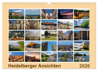 Heidelberg Views - Heidelberger Ansichten (Wandkalender 2026 DIN A3 quer), CALVENDO Monatskalender