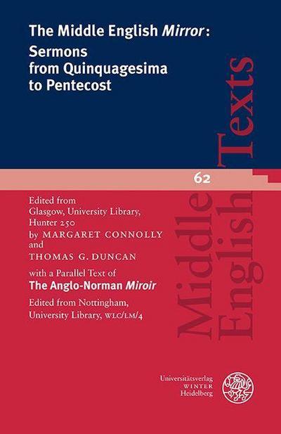 The Middle English ’Mirror’: Sermons from Quinquagesima to Pentecost