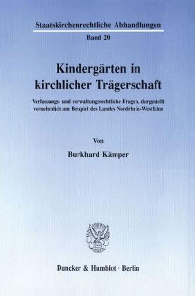 Kindergärten in kirchlicher Trägerschaft.