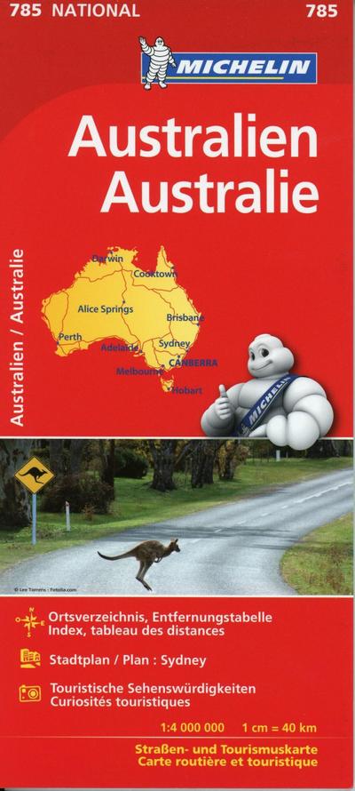 Michelin Karte Australien. Australie