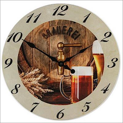Schwäbische Albumfabrik Wanduhr Motiv Bier