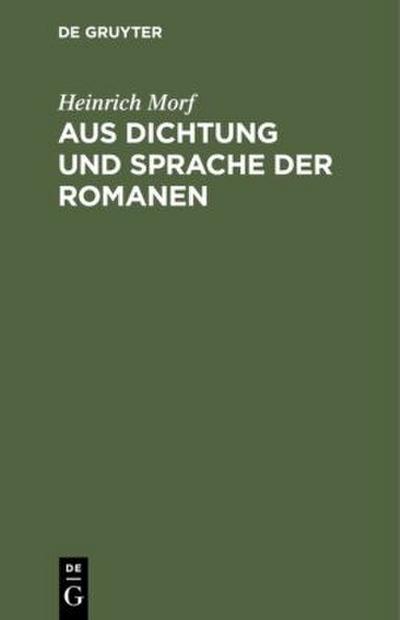 Aus Dichtung und Sprache der Romanen