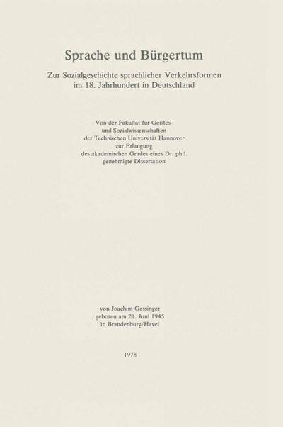 Sprache und Bürgertum