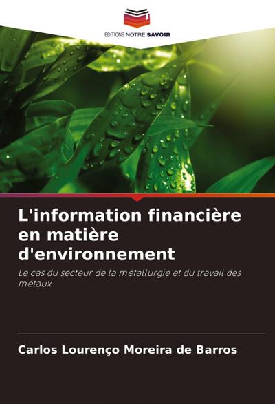 L’information financière en matière d’environnement