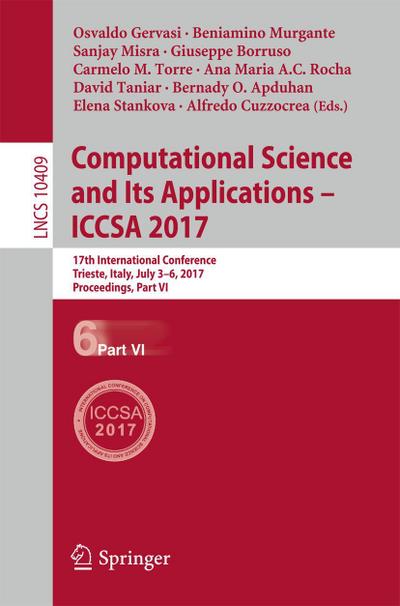 Computational Science and Its Applications - ICCSA 2017