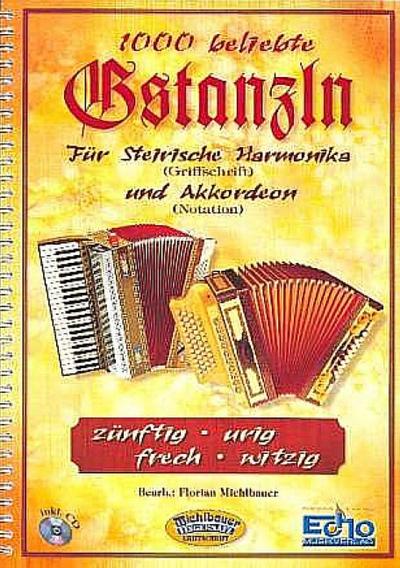 1000 beliebte Gstanzln für Steirische Harmonika und Akkordeon, m. Audio-CD