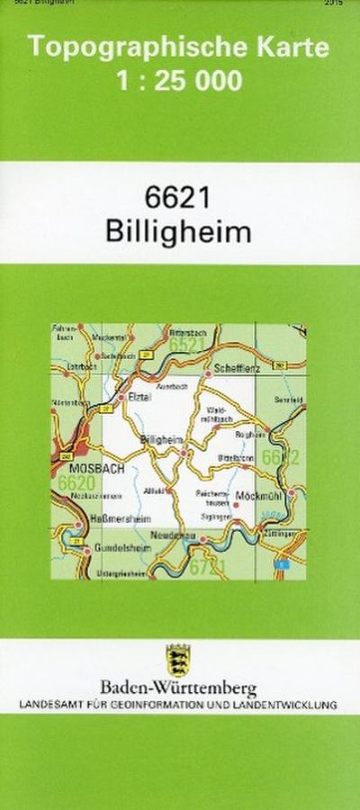 Topographische Karte Baden-Württemberg Billigheim
