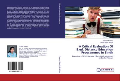 A Critical Evaluation Of B.ed. Distance Education Programmes In Sindh