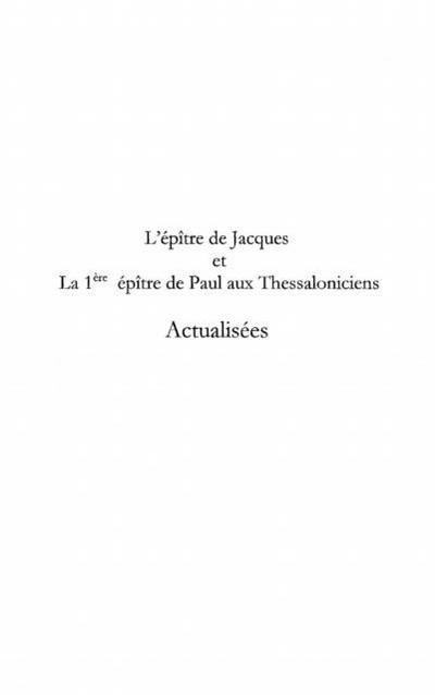 Epitre de jacques et 1er epitre de paul