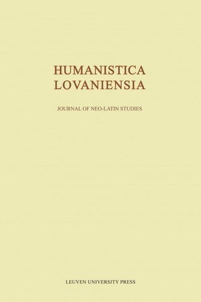Humanistica Lovaniensia, Volume XXX - 1981