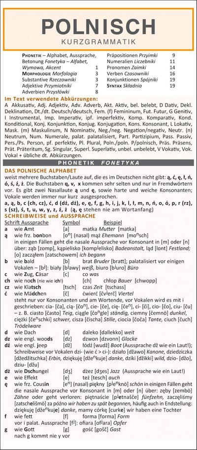 Leporello: Polnisch Kurzgrammatik - Die komplette Grammatik im Überblick