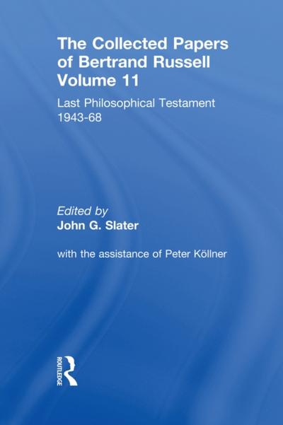 Collected Papers of Bertrand Russell, Volume 11