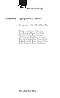 Text. Kritische Beiträge / Typographie & Liter