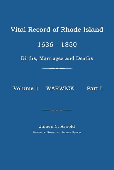 Vital Record of Rhode Island 1630-1850