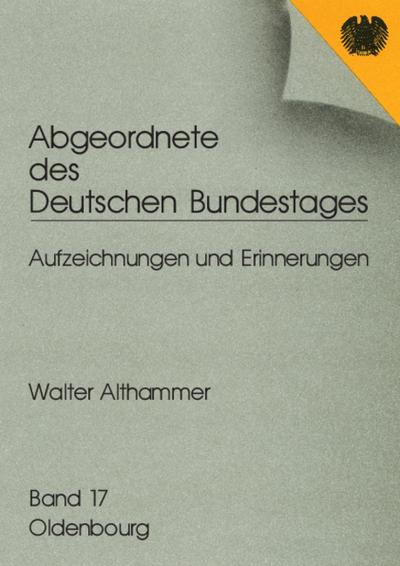 Abgeordnete des Deutschen Bundestages: Walter Althammer [Taschenbuch] by Deut...