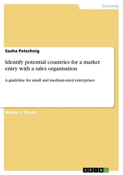 Identify potential countries for a market entry with a sales organisation
