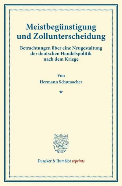 Meistbegünstigung und Zollunterscheidung