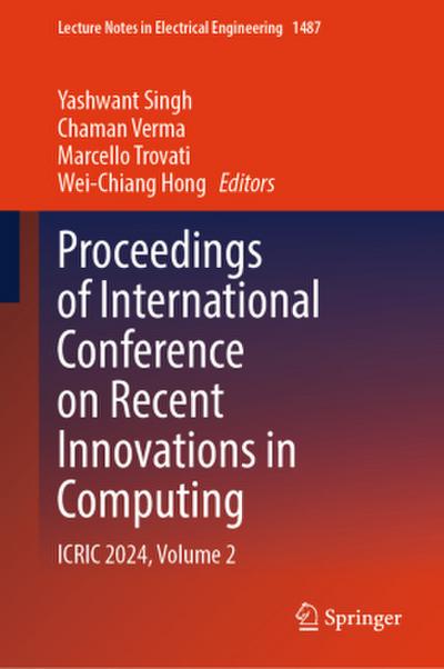 Proceedings of International Conference on Recent Innovations in Computing