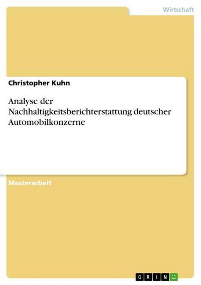 Analyse der Nachhaltigkeitsberichterstattung deutscher Automobilkonzerne