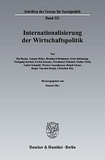 Internationalisierung der Wirtschaftspolitik.
