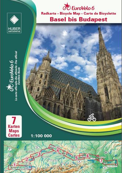 EuroVelo 6 (Basel - Budapest) 1: 100 000, 7 Teile