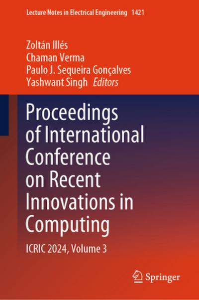 Proceedings of International Conference on Recent Innovations in Computing