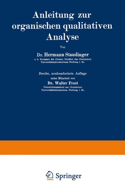 Anleitung zur organischen qualitativen Analyse