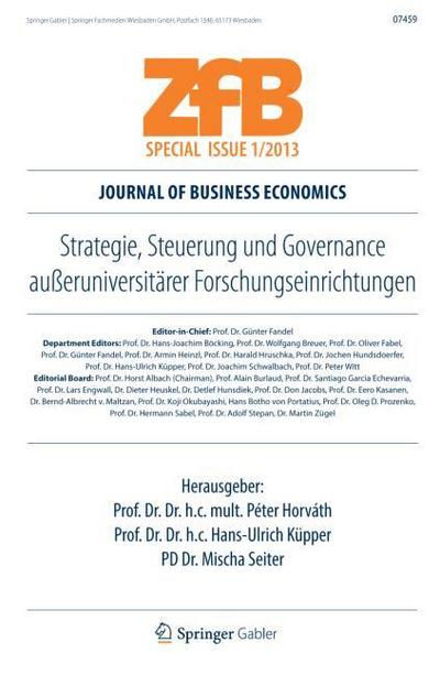 Strategie, Steuerung und Governance außeruniversitärer Forschungseinrichtungen
