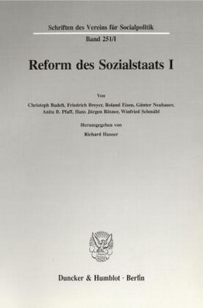 Reform des Sozialstaats I.