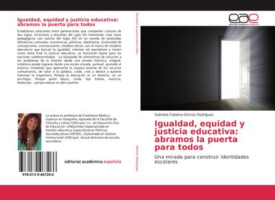 Igualdad, equidad y justicia educativa: abramos la puerta para todos