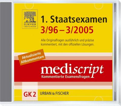 Mediscript, Kommentierte Examensfragen, GK 2, CD-ROMs : 1. Staatsexamen 3/96-3/2005, 1 CD-ROM Alle Originalfragen ausführlich und präzise kommentiert, mit den offiziellen Lösungen. Für Windows NT, 2000, XP. Aktualisierte Altkommentare. Dieses Produkt ist durch technische Schutzmaßnahmen kopierges