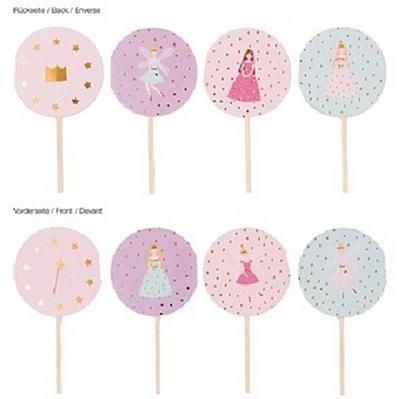 Rico Design Dekopicker für Muffins Cupcakes Prinzessin Party Vier Verschiedene Motive, 24 Stück