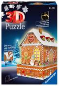 3D Puzzle Lebkuchenhaus bei Nacht