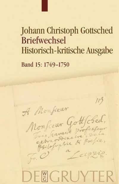 Johann Christoph Gottsched: Briefwechsel - Oktober 1749 Mai 1750