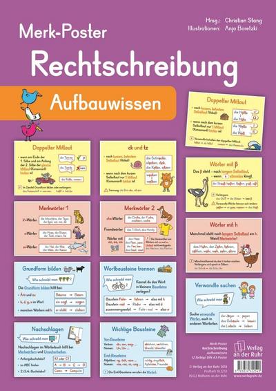 Rechtschreibung - Aufbauwissen, 12 farbige A3-Poster
