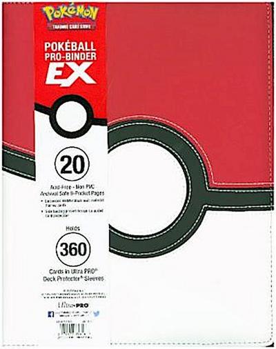 Ultra Pro 074427853167 Pokémon Pokéball 9-Pocket Pro-Binder EX Sammelmappe, Seiten mit à 20 Fächern, Rot / Weiß