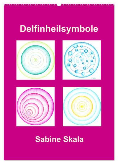 Delfinheilsymbole (Wandkalender 2025 DIN A2 hoch), CALVENDO Monatskalender